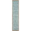 LR Home Bordered 16 in. W x 80 in. L Striped Blue / Cream Cotton Table Runner