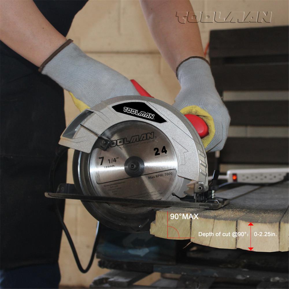 Boyel Living 12 Amp Corded 7-1/4 in. Circular Saw with Wide Cutting Range and Blade Guard