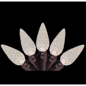 Brite Star 200-Light LED Warm White Faceted C6 Christmas Lights with 66 ft. Brown Wire