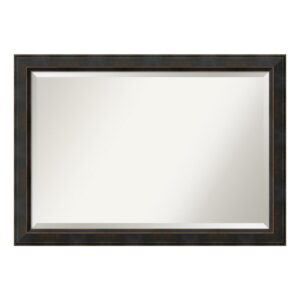 Amanti Art Signore 41 in. W x 29 in. H Framed Rectangular Beveled Edge Bathroom Vanity Mirror in Bronze