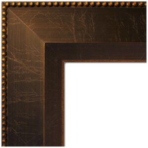 Amanti Art Signore 24 in. W x 24 in. H Framed Square Beveled Edge Bathroom Vanity Mirror in Bronze Bronze