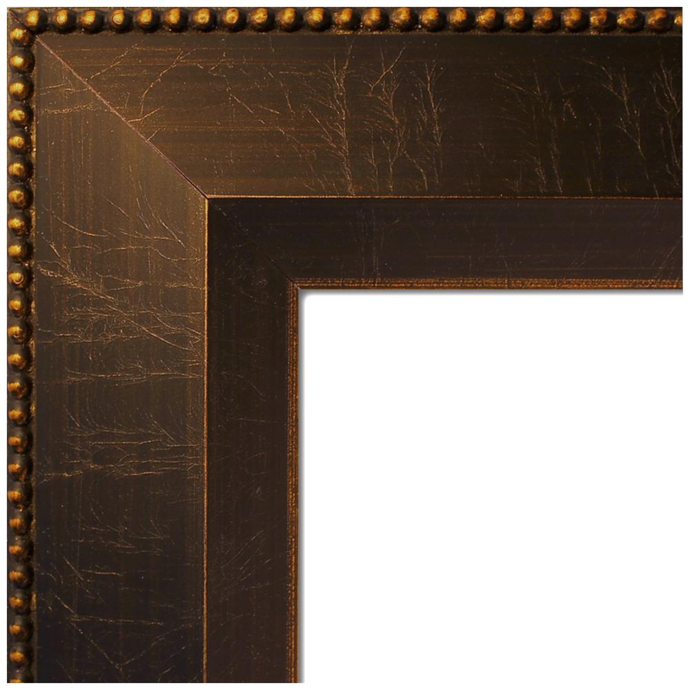 Amanti Art Signore 24 in. W x 24 in. H Framed Square Beveled Edge Bathroom Vanity Mirror in Bronze Bronze