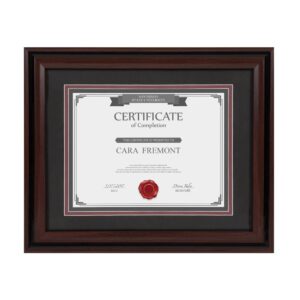 DesignOvation Watson 11x14 matted to 8.5x11 Brown Picture Frame Set of 4