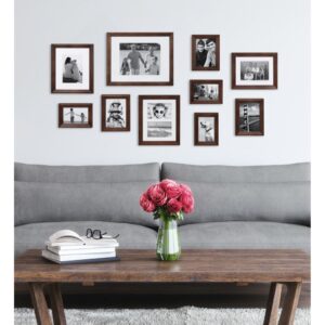 Kate and Laurel Bordeaux Brown Picture Frame (Set of 10)