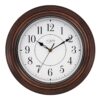La Crosse Technology 12 in. H Round Brown Plastic Wall Clock with Silent Movement