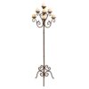 LITTON LANE 61 in. Brown Iron Scroll Design 7-Light Candelabra