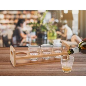Mind Reader 13.25 in. W x 3.75 in. H x 3.88 in. L Brown Beer Serving Tray 4-Slots Glasses Included Rectangular Bamboo Flight Tray
