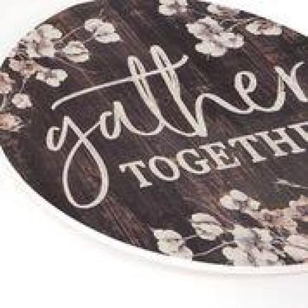 P Graham Dunn "Gather Together" Oversized Brown Washed Wood Wall Decor