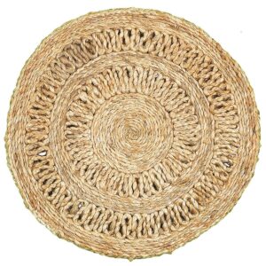 LR Resources 15 in. Natural Jute LR12027-NAT15 Natural Placemat (Set of 2)