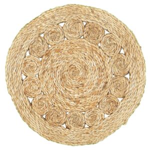 LR Resources 15 in. Natural Jute LR32017-NAT15 Natural Placemat (Set of 2)