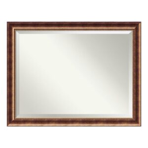 Amanti Art Manhattan 46 in. W x 36 in. H Framed Rectangular Beveled Edge Bathroom Vanity Mirror in Burnished Bronze