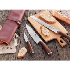 Cangshan H1 Series 4-Piece Leather Roll Knife Set