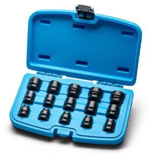 Capri Tools 1/2 in. Drive Metric Stubby Impact Socket Set, Metric (15-Piece)