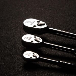 Capri Tools 1/4 in., 3/8 in., 1/2 in. Drive 72-Tooth Low Profile Ratchet Set (3-Piece)