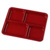 Carlisle 8.67 in. x 10.95 in. Omnidirectional Melamine 4-Compartment Lunch Tray in Dark Cranberry (Case of 12)
