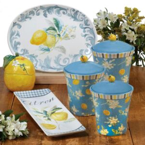 Certified International 12.25 in. Multi-Colored Stoneware Citron Square Platter