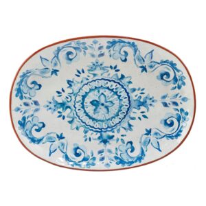 Certified International Porto Multi-Colored 17 in. x 12.5 in. Ceramic Oval Platter