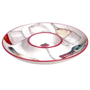 Certified International Napa 13.5 in. Multi-Colored Earthenware Chip and Dip