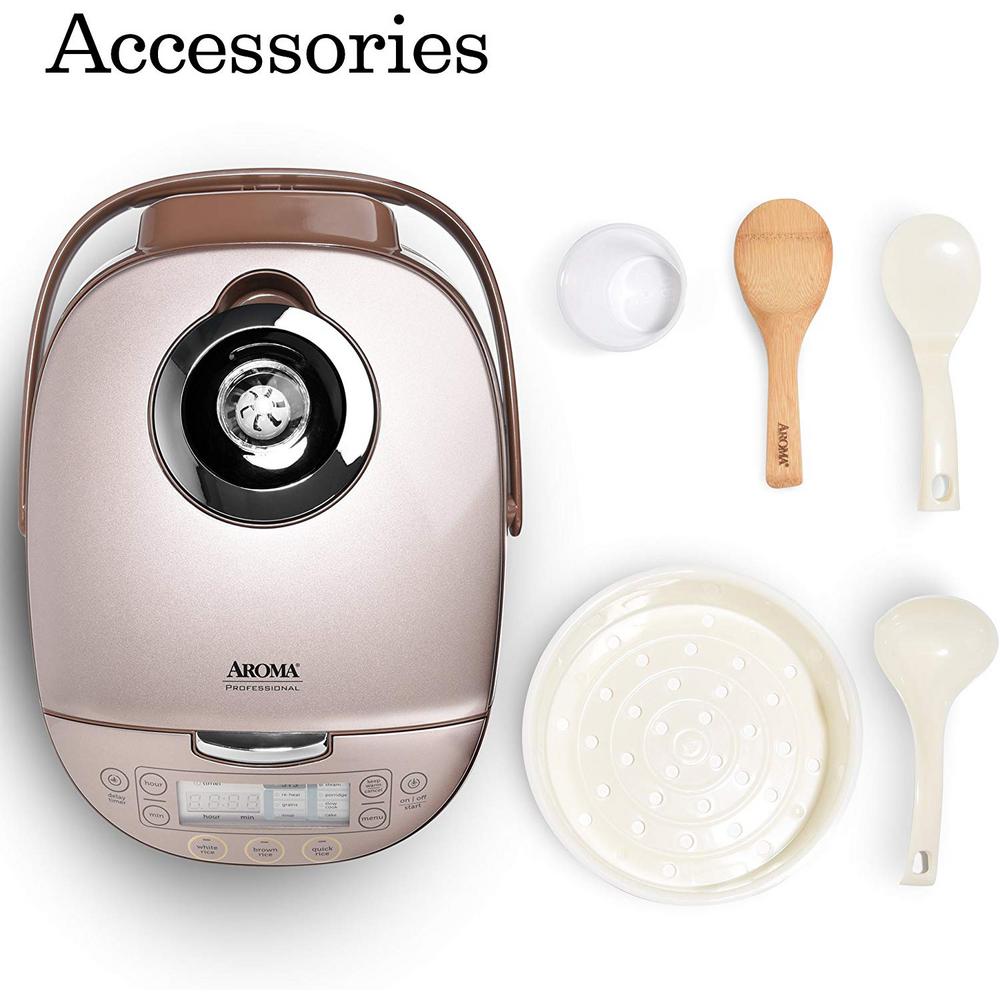 AROMA 4 Qt. Champagne Electric Multi-Cooker with Ceramic Pot