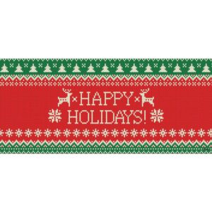 My Door Decor 7 ft. x 16 ft. Ugly Christmas Sweater Happy Holidays-Christmas Garage Door Decor Mural for Double Car Garage