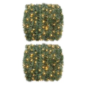 Home Accents Holiday 50 ft. Pre-lit Artificial Christmas Roping Garland with 200 Incandescent Clear Lights (Set of 2)