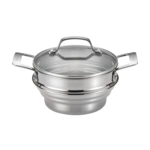 Circulon 2 qt. Stainless Steel Stovetop Steamers with Glass Lid