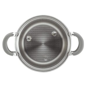Circulon Elementum  5 Qt. Oyster Gray Hard-Anodized Nonstick Covered Multipot with Steamer Insert