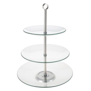 Classic Cuisine 3-Tier Round Tempered Glass Dessert Tray (5 Per Case)