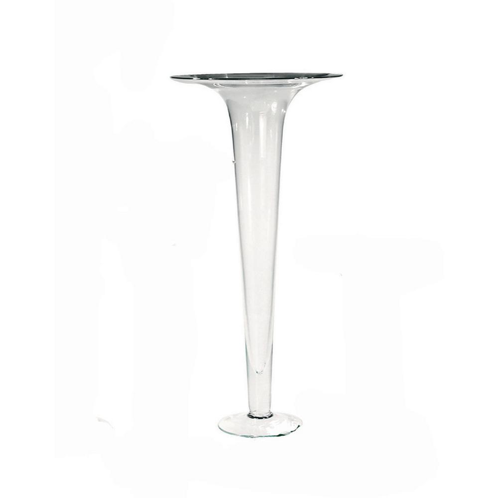 Abigails Trumpet Clear Glass Decorative Vase