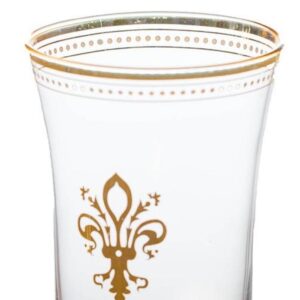 Abigails Fleur De Lis 11 oz. Tumbler with Gold Trim (Set of 4)