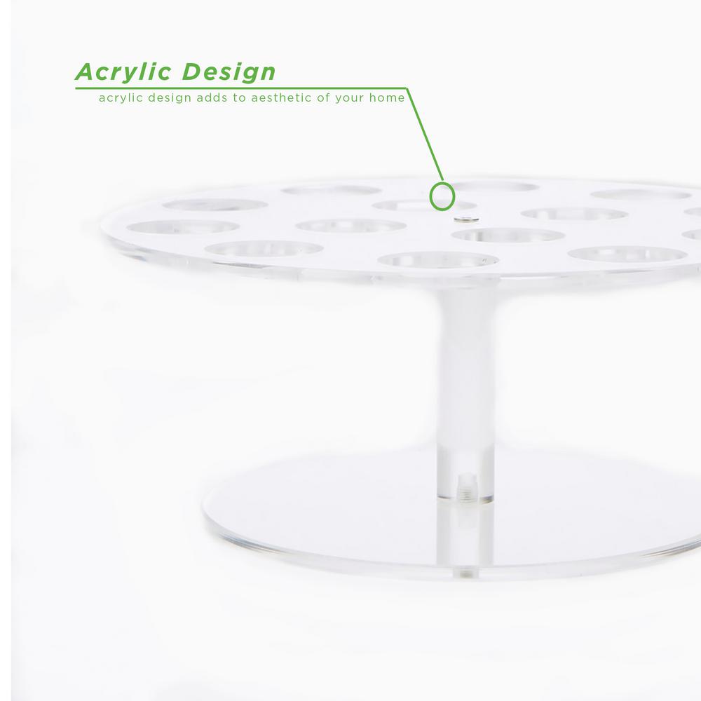 Mind Reader 9.75 in. W x 4.25 in. H x 9.75 in. L Round Clear Acrylic 14-Slot Ice Cream Cone Holder Food Cone Serving Tray