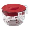 Pyrex 8 Cup Glass Measuring Cup with Red Lid