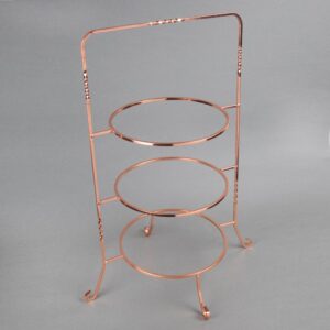 Creative Home 3-Tier Copper Plated Dinner Plate Rack, Party Food Server, Serving Rack, Fruit Presentation, Party Food Server Display