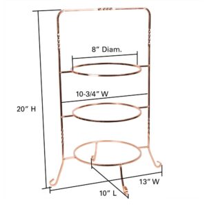 Creative Home 3-Tier Copper Plated Dinner Plate Rack, Party Food Server, Serving Rack, Fruit Presentation, Party Food Server Display