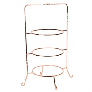 Creative Home 3-Tier Copper Plated Dinner Plate Rack, Party Food Server, Serving Rack, Fruit Presentation, Party Food Server Display