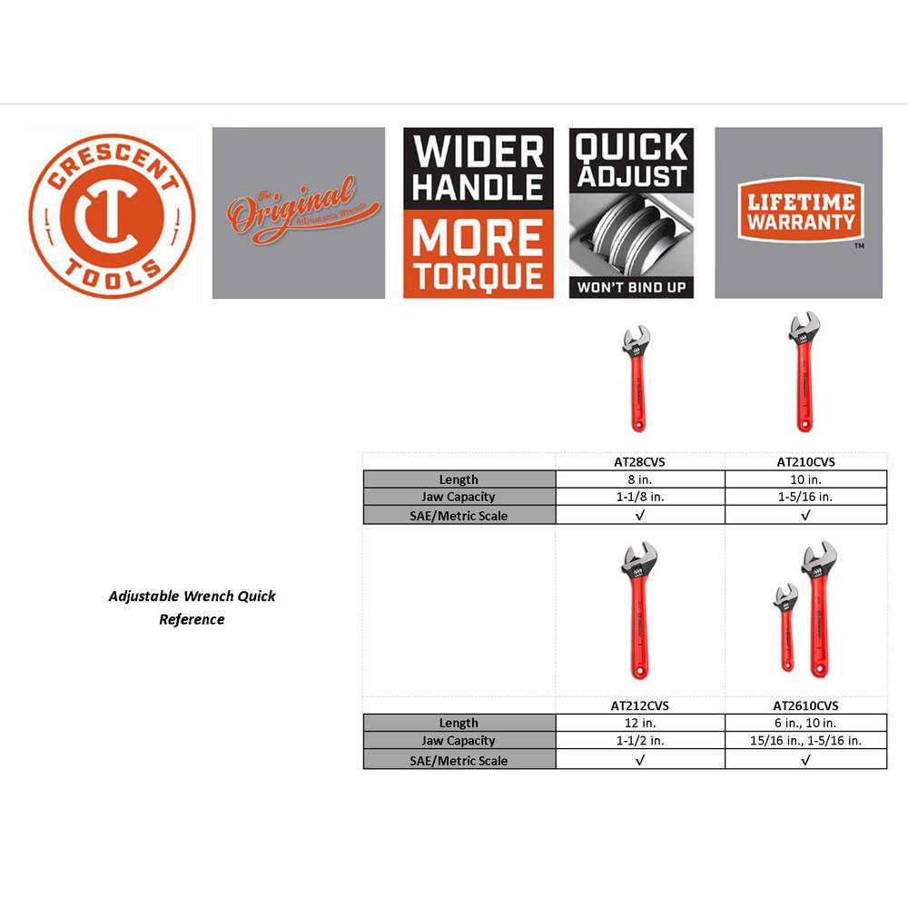 Crescent 6 in. and 10 in. Adjustable Wrench Set