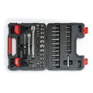 Crescent 1 /4 in. and 3/8 in. Drive 6 and 12 Point Standard and Deep SAE/Metric Mechanics Tool Set (84-Pieces)