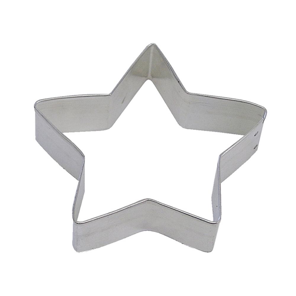 CybrTrayd 12-Piece 3.5 in. Star Tinplated Steel Cookie Cutter and Cookie Recipe