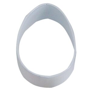 CybrTrayd 12-Piece 2.5 in. Easter Egg White Polyresin Cookie Cutter/Recipe