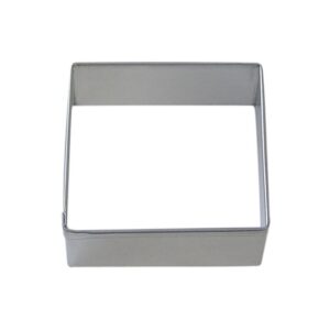 CybrTrayd 12-Piece 2.5 in. Square Tinplated Steel Cookie Cutter & Recipe