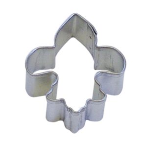 CybrTrayd 12-Piece Mini Fleur De Lis Tinplated Steel Cookie Cutter & Recipe