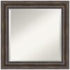 Amanti Art Rustic 25 in. W x 25 in. H Framed Square Beveled Edge Bathroom Vanity Mirror in Dark Brown Distressed