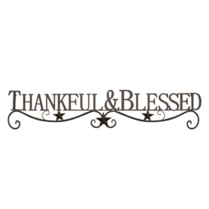 Lavish Home "Thankful and Blessed" Metal Cutout Sign