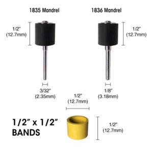 Dedeco Sunburst 1/2 in. x 1/2 in. Bands -Cylinder Thermoplastic Sanding and Polishing Tool, Ultra-Fine 1 Micron (12-Pack)