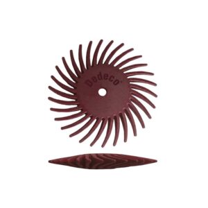 Dedeco Sunburst 7/8 in. Knife-Edge Radial Discs - 1/16 in. Standard 220-Grit Arbor Rotary Polishing Tool (48-Pack)