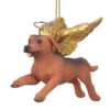 Design Toscano 3 in. Honor the Pooch Dachshund Holiday Dog Angel Ornament