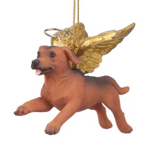 Design Toscano 3 in. Honor the Pooch Dachshund Holiday Dog Angel Ornament