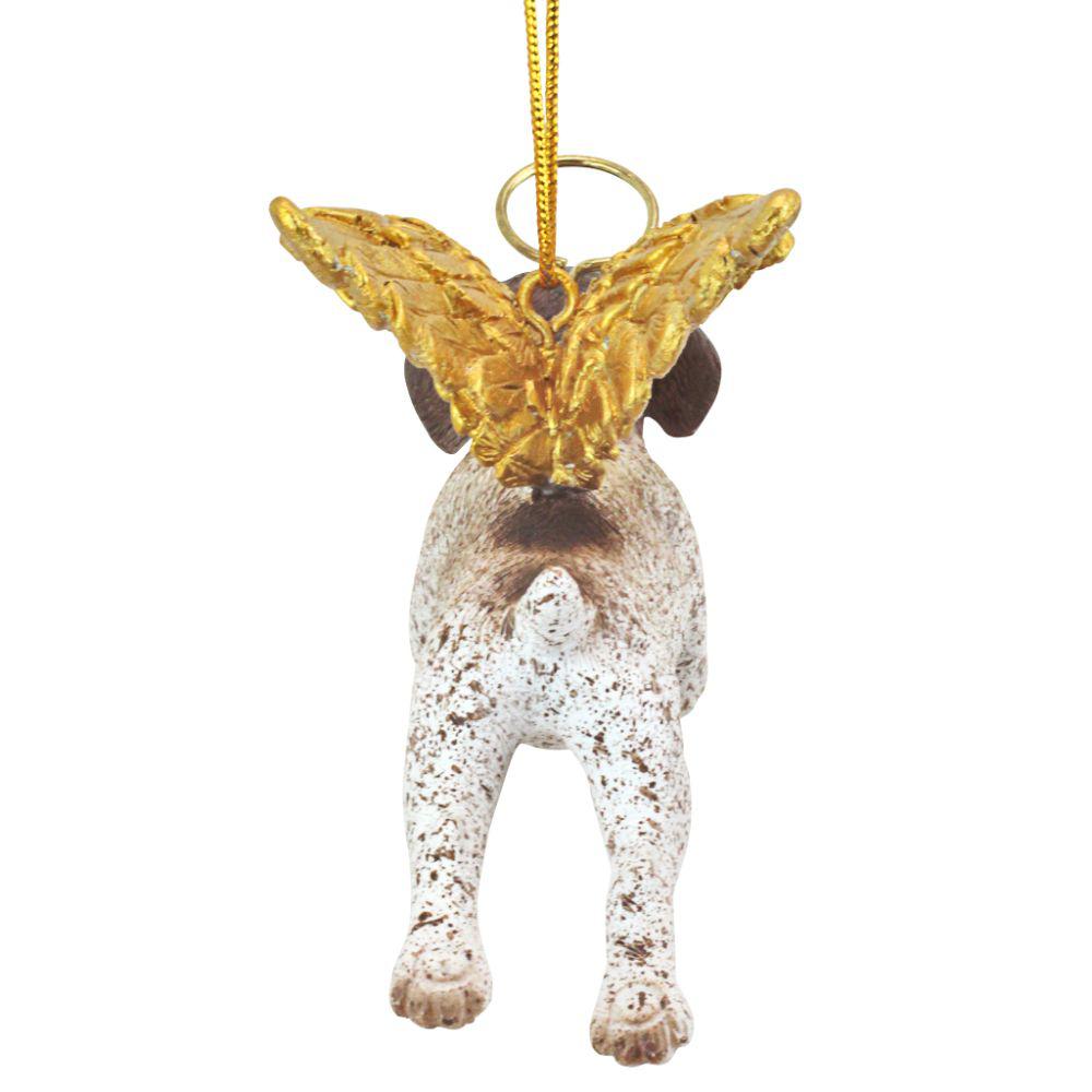 Design Toscano 3 in. Honor the Pooch Pointer Holiday Dog Angel Ornament