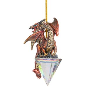 Design Toscano 3.5 in. Diamond Dragon Gothic Holiday Ornament (3-Piece)
