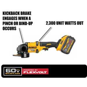 DEWALT FLEXVOLT 60-Volt MAX Brushless 4-1/2 in. - 6 in. Small Angle Grinder, (2) FLEXVOLT 9.0Ah Batteries & 6-1/2 in. Circ Saw